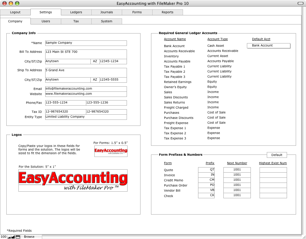 Company Settings