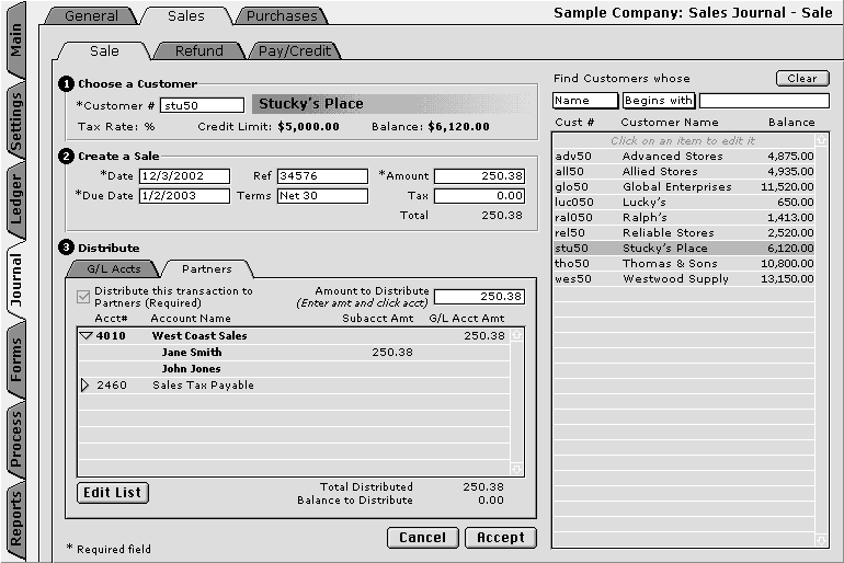 Sales Journal Sales Transaction with Tracking