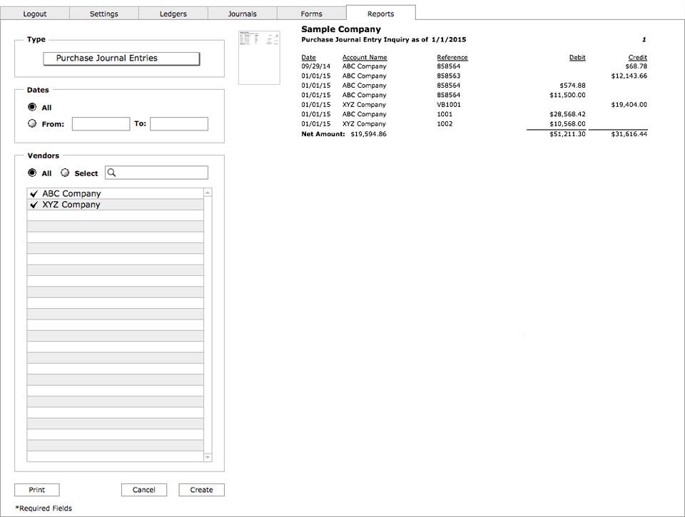Purchase Journal Transactions